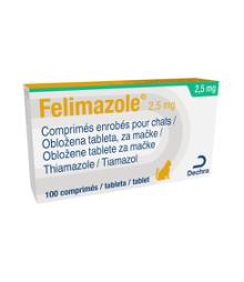 Felimazole, 2,5 mg, obložena tableta, za mačke