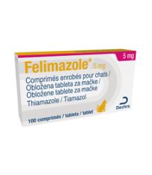 Felimazole, 5 mg, obložena tableta, za mačke