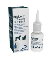 Recicort, 1,77 mg/mL + 17,7 mg/mL, kapi za uho, otopina, za pse i mačke