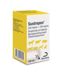 Sustrepen®, 250 mg/mL + 250 mg/mL, suspenzija za injekciju, za goveda, svinje, ovce, koze, pse, mačke i konje koji se ne koriste za hranu (sportske konje)